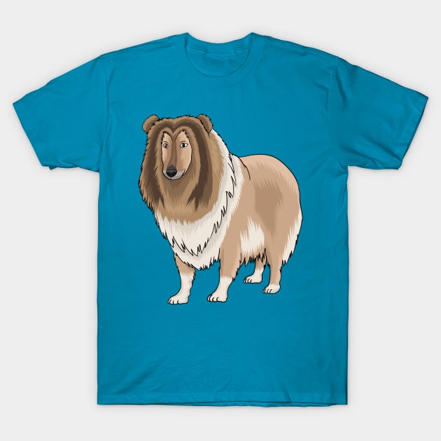 Rough collie dog cartoon illustration T-Shirt by Cartoons of fun